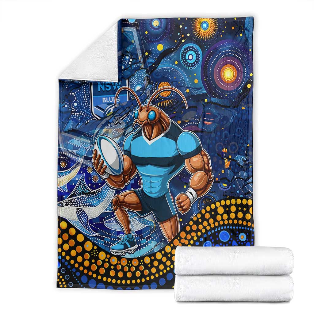 Mascot NSW Blues Rugby Blanket Aboriginal Galaxy