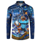 Personalised Mascot NSW Blues Rugby Button Sweatshirt Aboriginal Galaxy