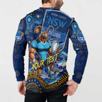 Personalised Mascot NSW Blues Rugby Button Sweatshirt Aboriginal Galaxy