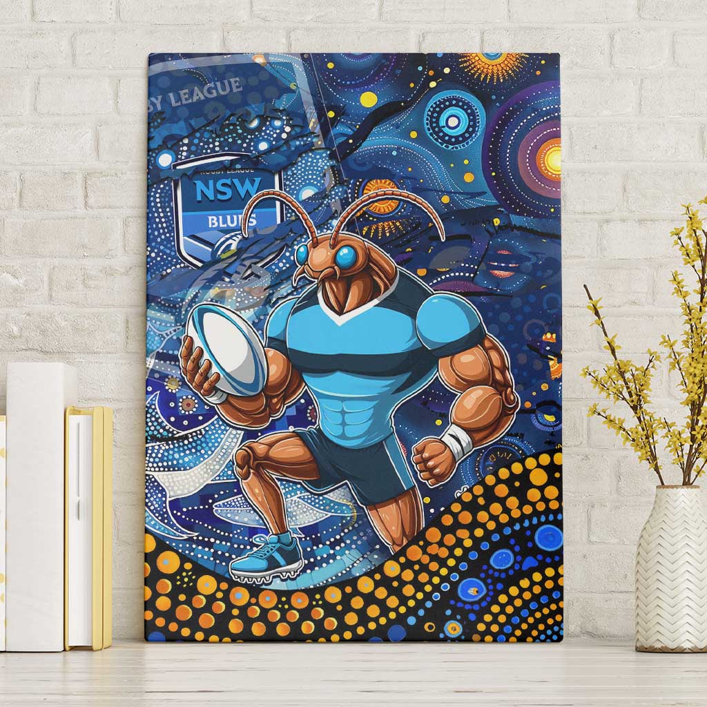 Mascot NSW Blues Rugby Canvas Wall Art Aboriginal Galaxy