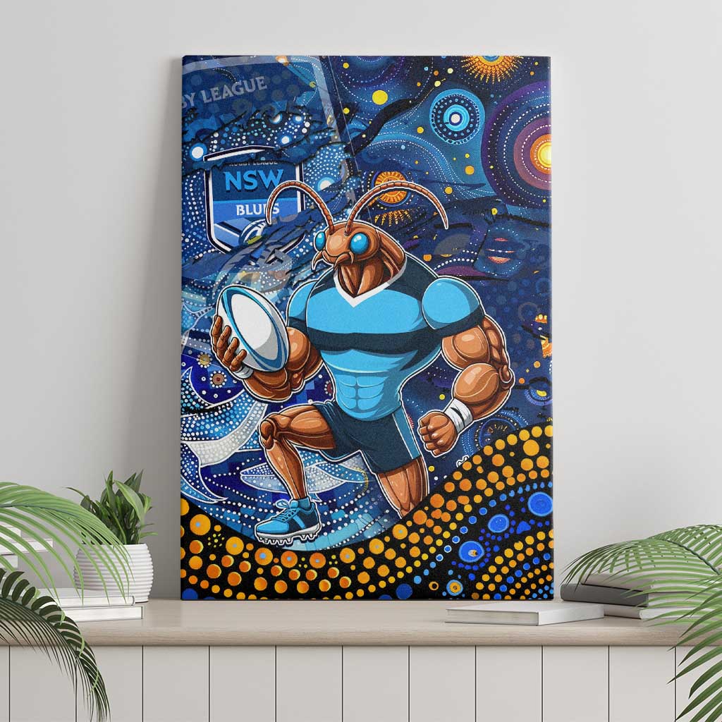 Mascot NSW Blues Rugby Canvas Wall Art Aboriginal Galaxy