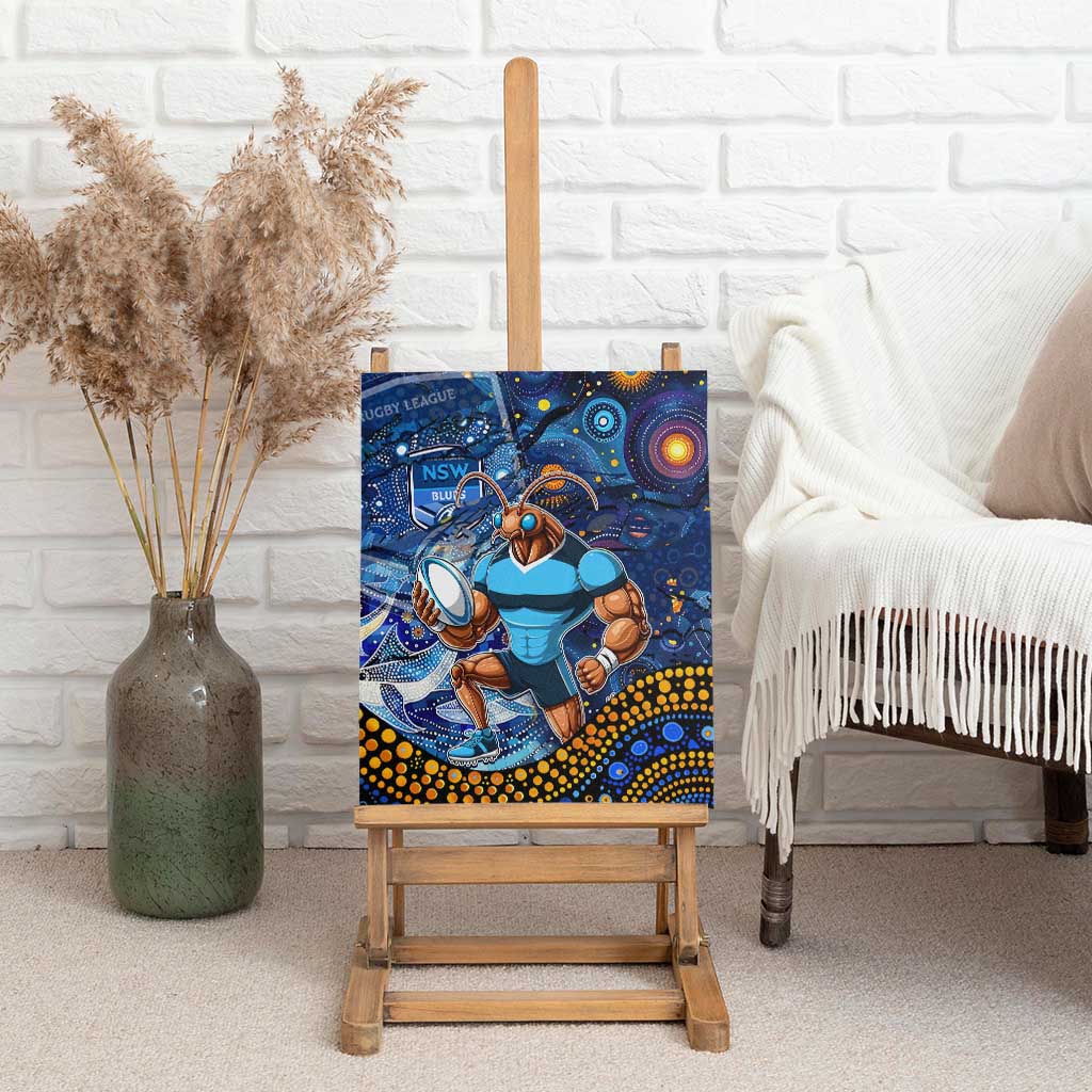 Mascot NSW Blues Rugby Canvas Wall Art Aboriginal Galaxy