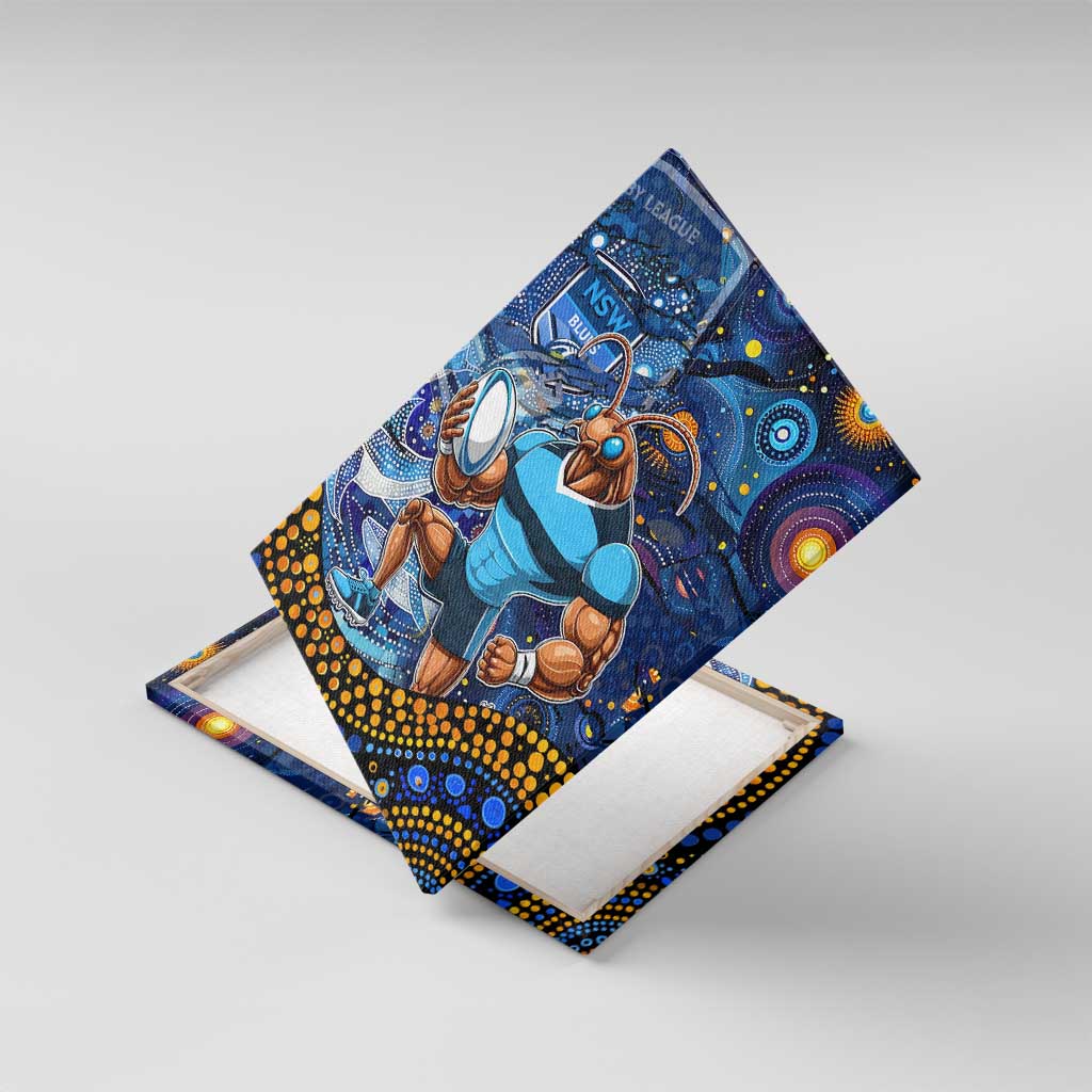 Mascot NSW Blues Rugby Canvas Wall Art Aboriginal Galaxy