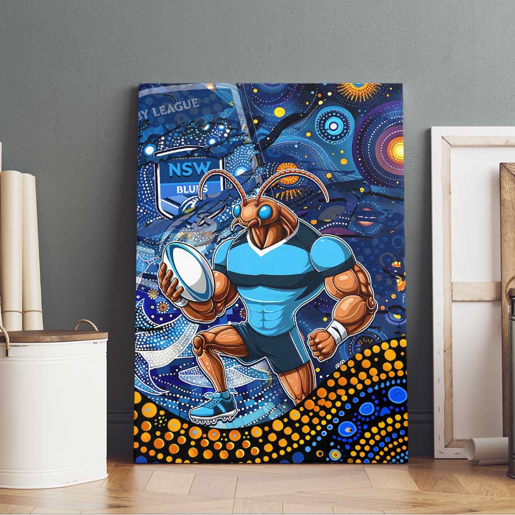 Mascot NSW Blues Rugby Canvas Wall Art Aboriginal Galaxy