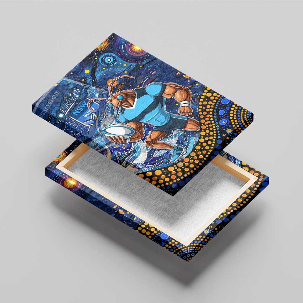 Mascot NSW Blues Rugby Canvas Wall Art Aboriginal Galaxy