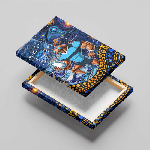 Mascot NSW Blues Rugby Canvas Wall Art Aboriginal Galaxy
