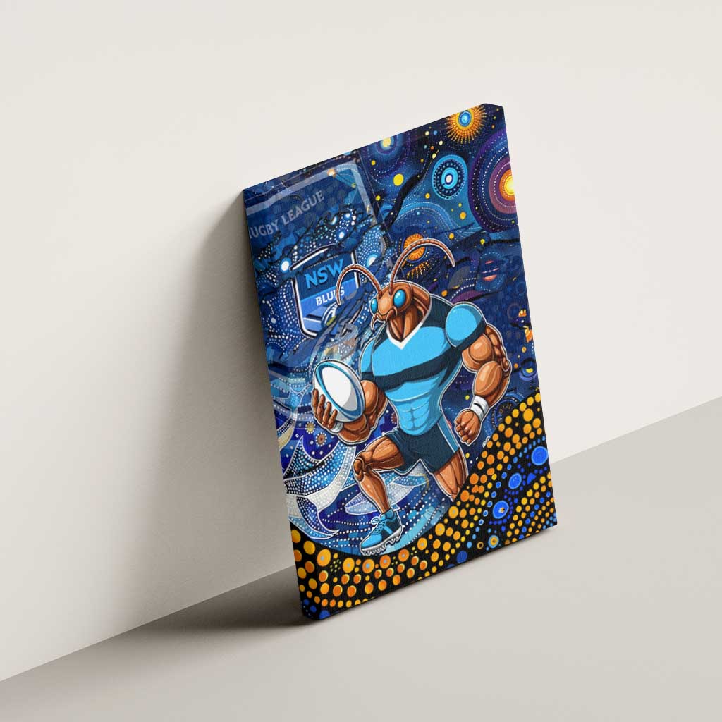 Mascot NSW Blues Rugby Canvas Wall Art Aboriginal Galaxy