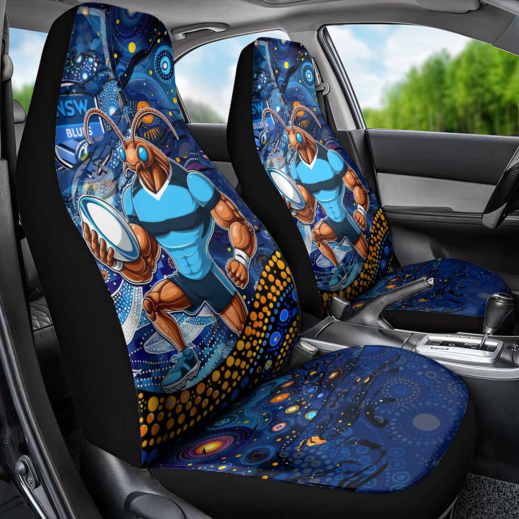 Mascot NSW Blues Rugby Car Seat Cover Aboriginal Galaxy