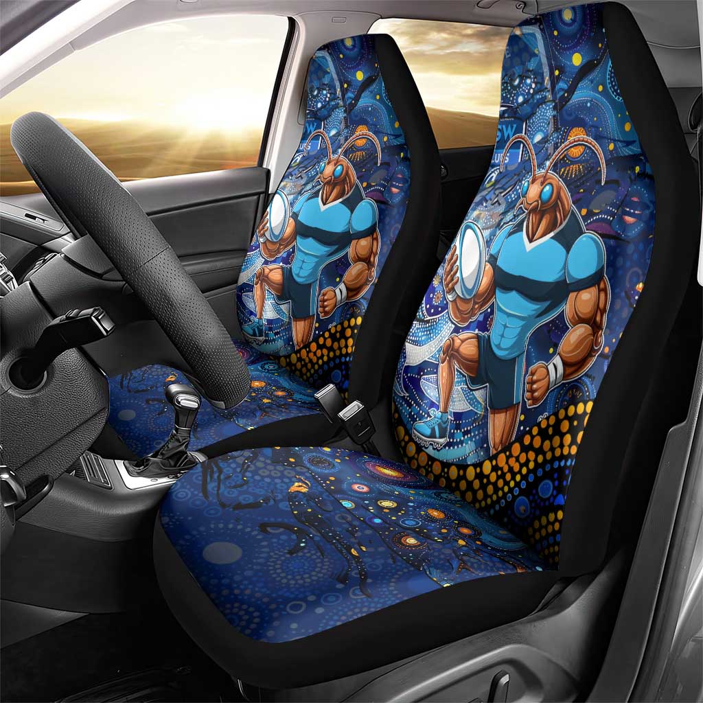 Mascot NSW Blues Rugby Car Seat Cover Aboriginal Galaxy