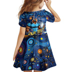 Personalised Mascot NSW Blues Rugby Family Matching Long Sleeve Bodycon Dress and Hawaiian Shirt Aboriginal Galaxy