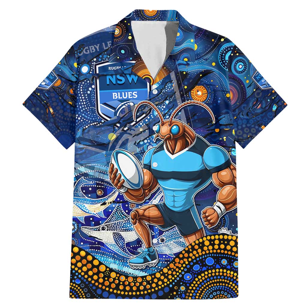Personalised Mascot NSW Blues Rugby Family Matching Mermaid Dress and Hawaiian Shirt Aboriginal Galaxy