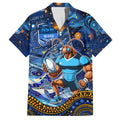 Personalised Mascot NSW Blues Rugby Family Matching Puletasi and Hawaiian Shirt Aboriginal Galaxy