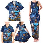 Personalised Mascot NSW Blues Rugby Family Matching Tank Maxi Dress and Hawaiian Shirt Aboriginal Galaxy