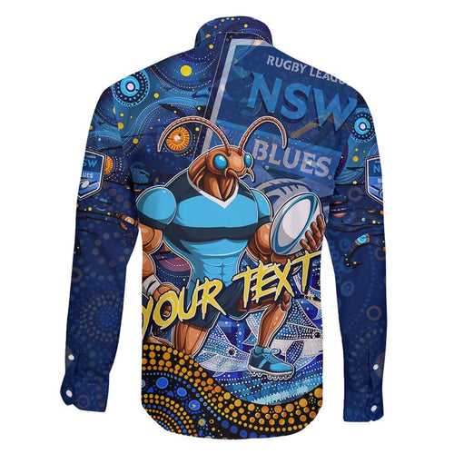 Personalised Mascot NSW Blues Rugby Family Matching Tank Maxi Dress and Hawaiian Shirt Aboriginal Galaxy
