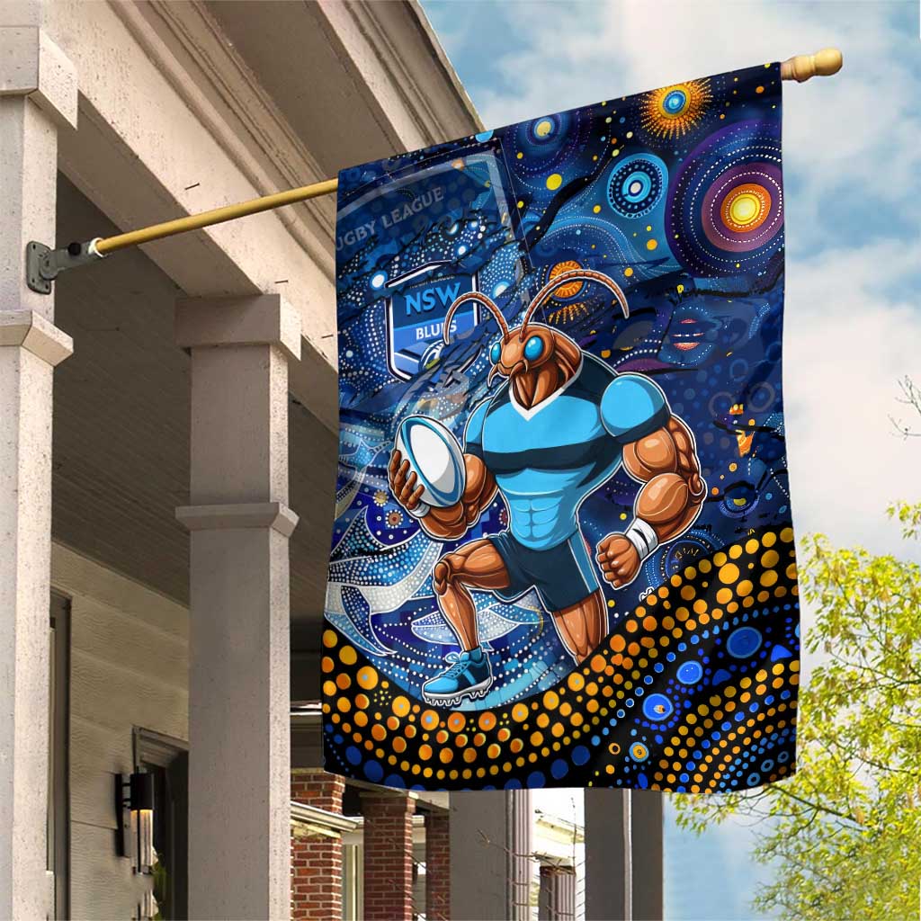 Mascot NSW Blues Rugby Garden Flag Aboriginal Galaxy