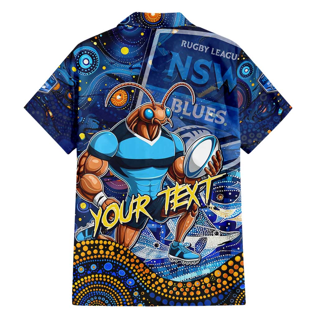 Personalised Mascot NSW Blues Rugby Hawaiian Shirt Aboriginal Galaxy
