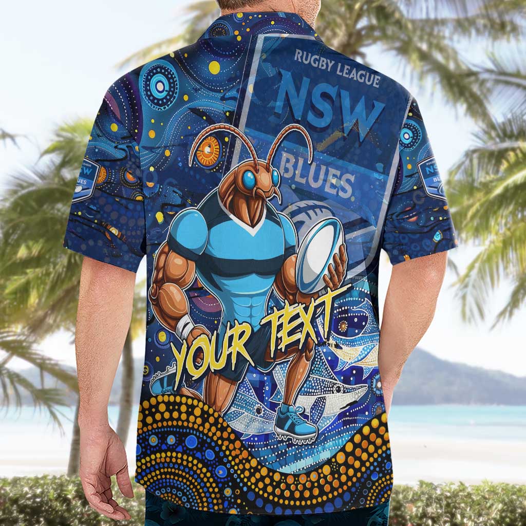 Personalised Mascot NSW Blues Rugby Hawaiian Shirt Aboriginal Galaxy