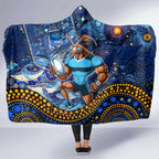 Mascot NSW Blues Rugby Hooded Blanket Aboriginal Galaxy