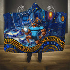 Mascot NSW Blues Rugby Hooded Blanket Aboriginal Galaxy