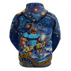 Personalised Mascot NSW Blues Rugby Hoodie Aboriginal Galaxy