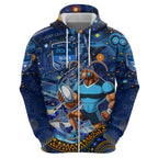 Personalised Mascot NSW Blues Rugby Hoodie Aboriginal Galaxy
