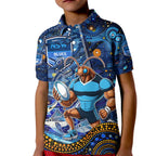 Personalised Mascot NSW Blues Rugby Kid Polo Shirt Aboriginal Galaxy