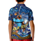 Personalised Mascot NSW Blues Rugby Kid Polo Shirt Aboriginal Galaxy
