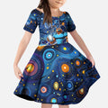 Personalised Mascot NSW Blues Rugby Kid Short Sleeve Dress Aboriginal Galaxy