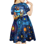 Personalised Mascot NSW Blues Rugby Kid Short Sleeve Dress Aboriginal Galaxy