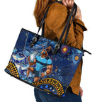 Mascot NSW Blues Rugby Leather Tote Bag Aboriginal Galaxy