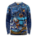 Personalised Mascot NSW Blues Rugby Long Sleeve Shirt Aboriginal Galaxy