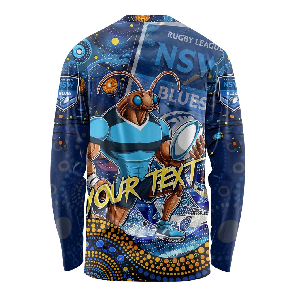 Personalised Mascot NSW Blues Rugby Long Sleeve Shirt Aboriginal Galaxy