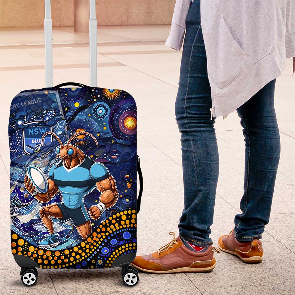 Mascot NSW Blues Rugby Luggage Cover Aboriginal Galaxy