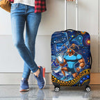 Mascot NSW Blues Rugby Luggage Cover Aboriginal Galaxy