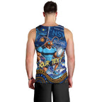 Personalised Mascot NSW Blues Rugby Men Tank Top Aboriginal Galaxy