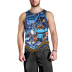 Personalised Mascot NSW Blues Rugby Men Tank Top Aboriginal Galaxy