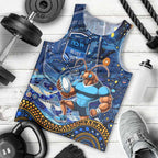 Personalised Mascot NSW Blues Rugby Men Tank Top Aboriginal Galaxy