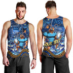 Personalised Mascot NSW Blues Rugby Men Tank Top Aboriginal Galaxy