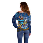 Personalised Mascot NSW Blues Rugby Off Shoulder Sweater Aboriginal Galaxy