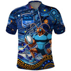 Personalised Mascot NSW Blues Rugby Polo Shirt Aboriginal Galaxy