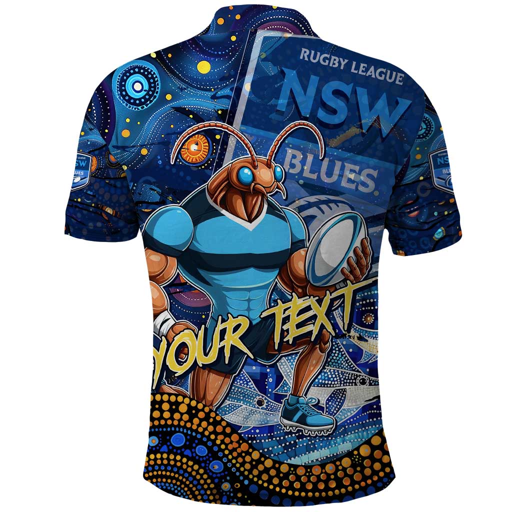 Personalised Mascot NSW Blues Rugby Polo Shirt Aboriginal Galaxy