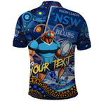 Personalised Mascot NSW Blues Rugby Polo Shirt Aboriginal Galaxy