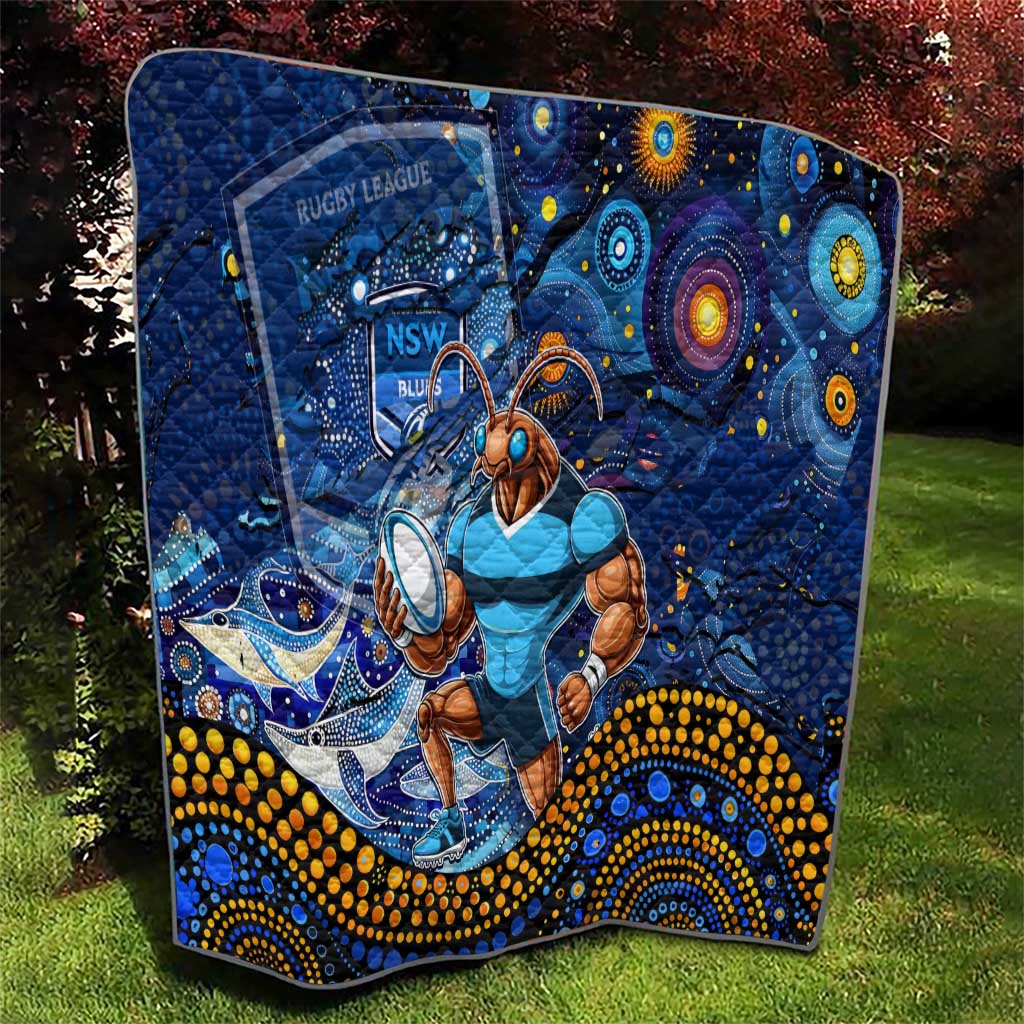 Mascot NSW Blues Rugby Quilt Aboriginal Galaxy