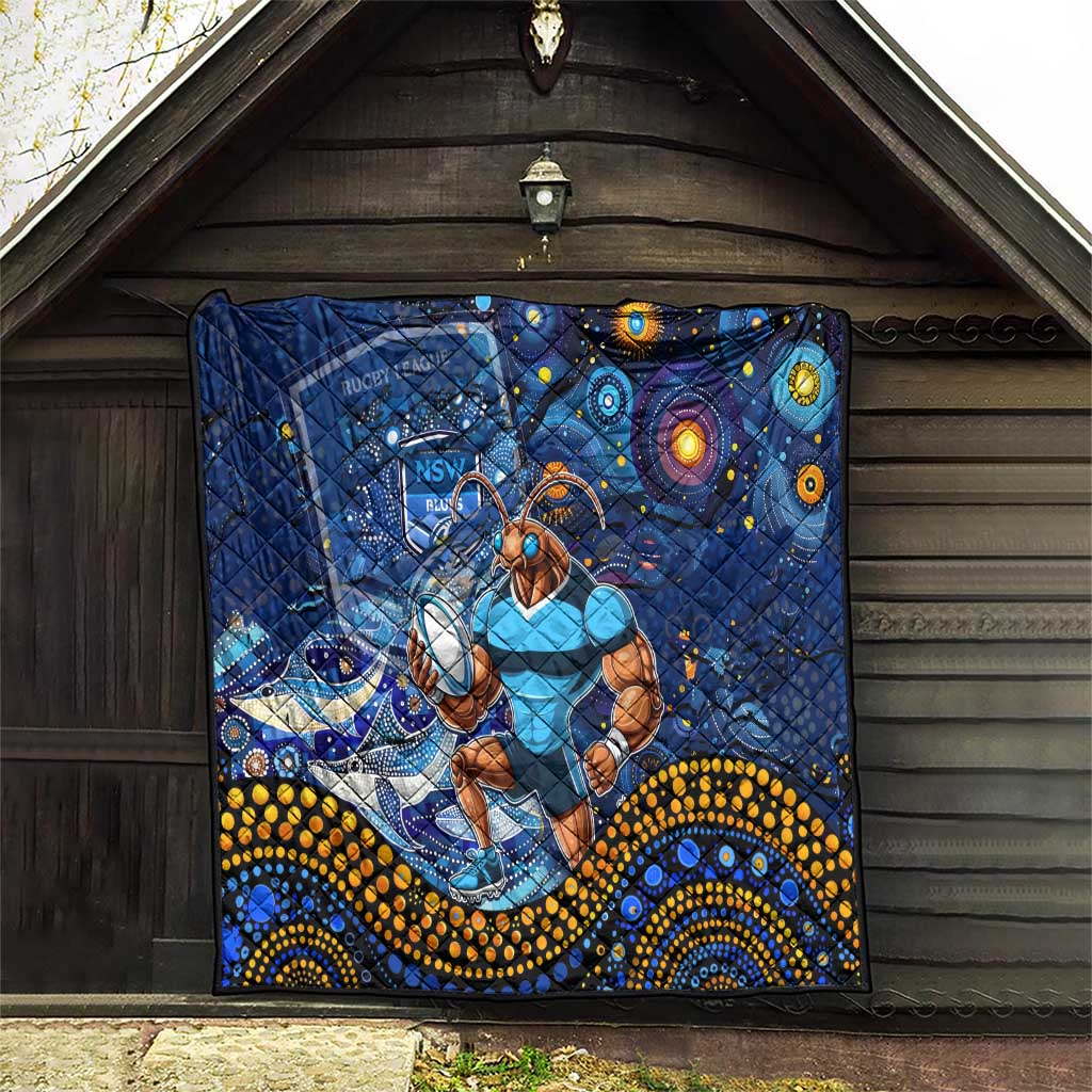 Mascot NSW Blues Rugby Quilt Aboriginal Galaxy