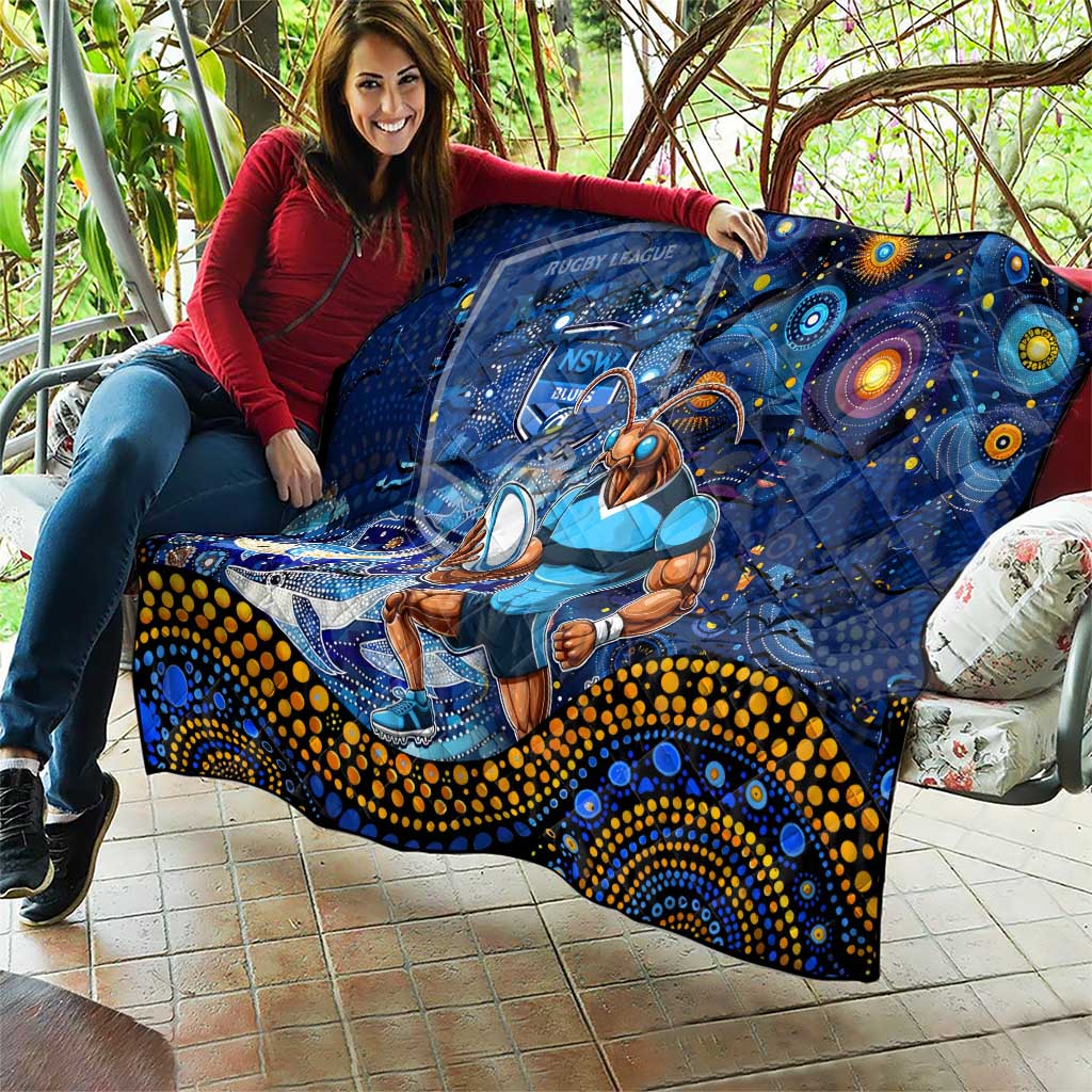 Mascot NSW Blues Rugby Quilt Aboriginal Galaxy