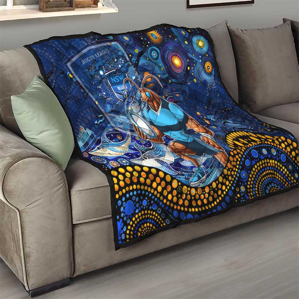 Mascot NSW Blues Rugby Quilt Aboriginal Galaxy