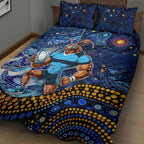 Mascot NSW Blues Rugby Quilt Bed Set Aboriginal Galaxy