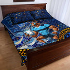 Mascot NSW Blues Rugby Quilt Bed Set Aboriginal Galaxy