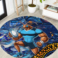 Mascot NSW Blues Rugby Round Carpet Aboriginal Galaxy