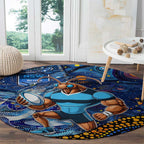Mascot NSW Blues Rugby Round Carpet Aboriginal Galaxy